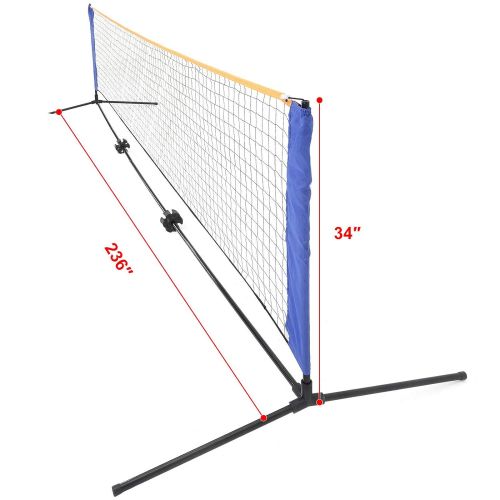  Eosphorus 20FTx2.9FT Foldable Training Beach Badminton Net Tennis Net Volleyball Net with Frame Stand Carrying Bag