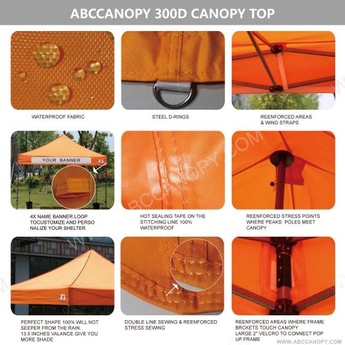  ABCCANOPY Pop up Canopy Tent Commercial Instant Shelter with Wheeled Carry Bag, 10x10 FT WHITE