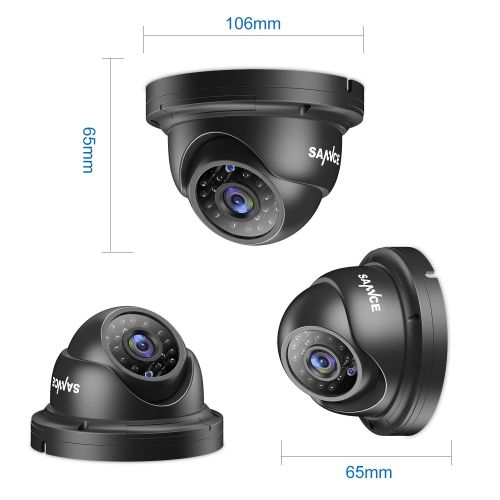  SANNCE 8CH 1080P AHD Security DVR Recorder and (8) HD 1080P Outdoor Fixed Metal Surveillance Cameras, Super Night Vision,Motion Detection, IP66 Weatherproof Housing No HDD