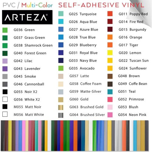  [아마존 핫딜] [아마존핫딜]ARTEZA Self Adhesive Vinyl Sheets, 12x12, Assorted Colors, Pack of 42, Waterproof and Easy to Weed & Cut, for Indoor & Outdoor Projects, Compatible with Cricut & Other Craft Cutter
