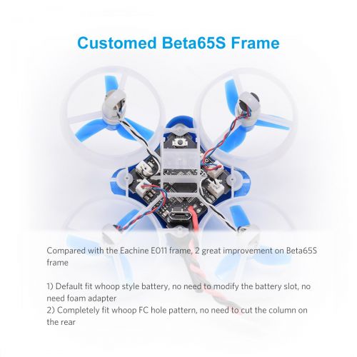  BETAFPV Beta65S Frsky Whoop Drone 1S Brushed FPV Quadcopter with F4 FC SPI Frsky Receiver Z02 Camera OSD Smart Audio 19000KV 7X16 Motor for Tiny Whoop FPV Racing