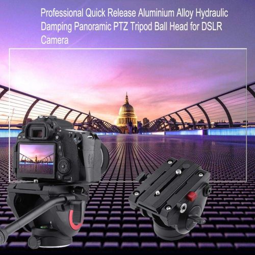  Alloet Quick Release Hydraulic Damping Panoramic PTZ Tripod Ball Head for Camera