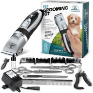 PetTech Professional Dog Grooming Kit - Rechargeable, Cordless Pet Grooming Clippers & Complete Set of Dog Grooming Tools. Low Noise & Suitable For Dogs, Cats and Other Pets