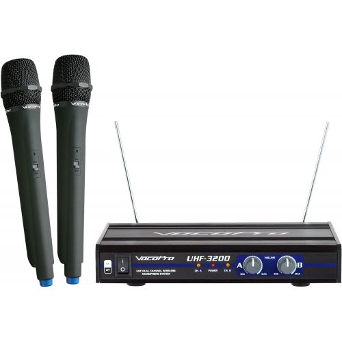  VocoPro UHF-3200 UHF-Dual Channel Wireless Microphone System