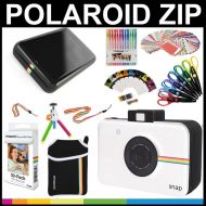 Polaroid ZIP Mobile Printer Gift Bundle + ZINK Paper (30 Sheets) + Snap Themed Scrapbook + Pouch + 6 Edged Scissors + 100 Sticker Border Frames + Color Gel Pens + Hanging Frames +