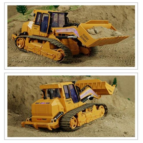  Outsta Toys Remote Control Excavator RC Construction Bulldozer Truck,Outsta Electric RC Remote Control Front Loader Kids Electric Cars Gift for Boys (Yellow)