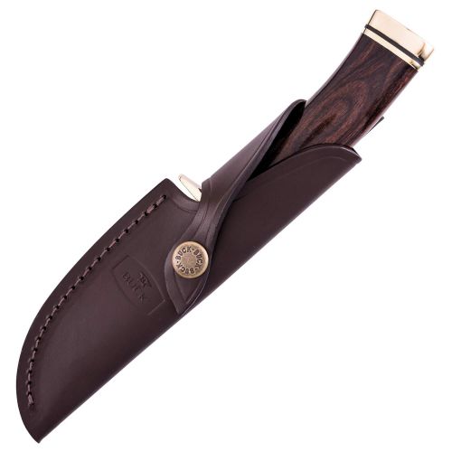  Buck Knives 191 Buck Zipper Guthook Fixed Blade Knife with Leather Sheath