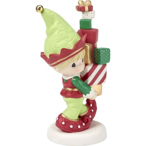  Precious Moments Bringing You Loads of Christmas Cheer Elf Figurine, Multicolor