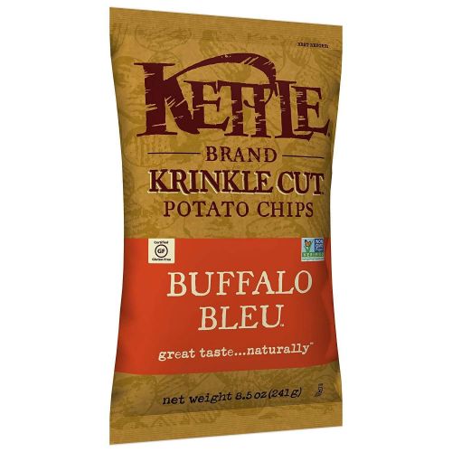  Kettle Brand Potato Chips, Krinkle Cut Buffalo Bleu, 8.5 Ounce