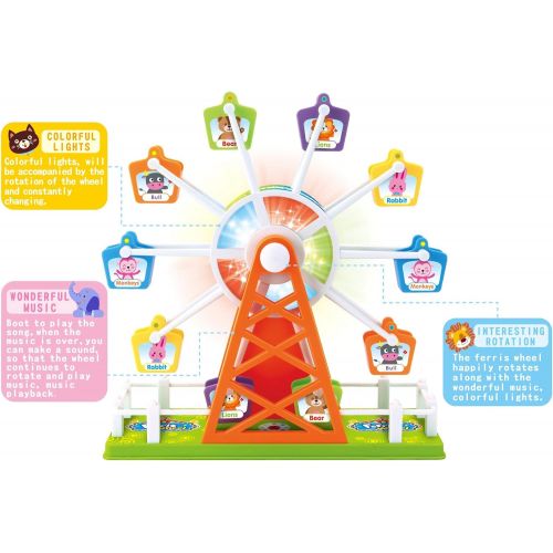  PowerTRC Merry Go Round Electronic Ferris Wheel Toy With Music And Lights
