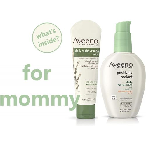  [아마존베스트]Aveeno Baby Essential Daily Care Baby & Mommy Gift Set featuring a Variety of Skin Care and Bath Products to Nourish Baby and Pamper Mom, Baby Gift for New and Expecting Moms, 6 it