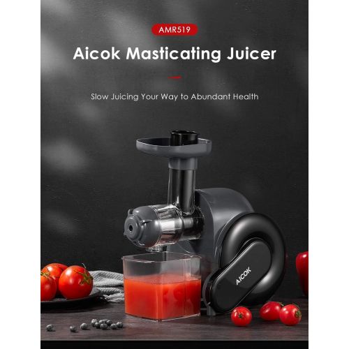  AICOOK Juicer Machine, Slow Masticating Juicer