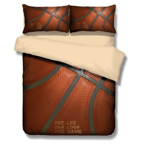  Mangogo American Fantastic Basketball Comforter Cover Bedding Set with PillowcasesDesign,Kids Boys Bedroom No Comforter Duvet Cover Sports Themed Bedding Full Size