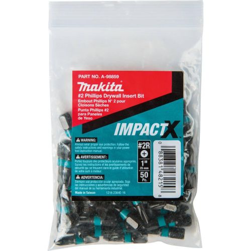  Makita A-98865 Impactx 2 Phillips Drywall 1″ Insert Bit, 200 Pack, Jar