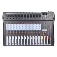 Ammoon ammoon CT80S-USB 8 Channel Digtal Mic Line Audio Mixing Mixer Console with 48V Phantom Power for Recording DJ Stage Karaoke Music Appreciation