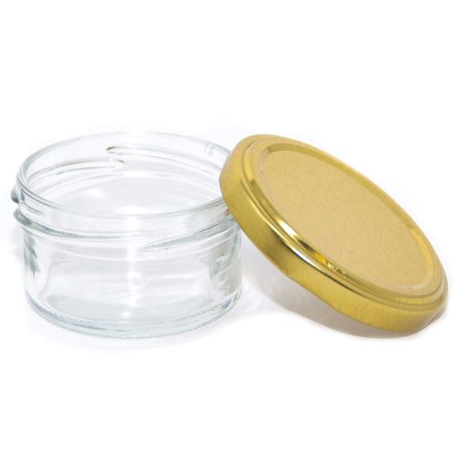  Caviar Line Small Mini Glass Jars With Tin Lids - 24 pack x 2 oz  All Purpose Empty Storage Jars