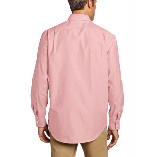  IZOD Mens Button Down Long Sleeve Stretch Performance Solid Shirt