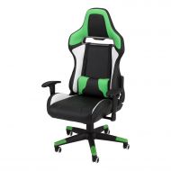 Commander - Racing-Style Gaming Chair by SkyLab Performance Seating F.C, GreenWhiteBlack