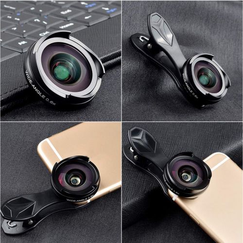  AUSWIEI 2 in 1 Smartphone Camera Lens Wide Angle Lens & Macro Lens for iPhone Samsung Android Most Smartphones (Color : Black)