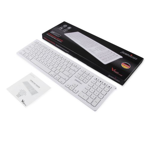  Perixx Periboard-806 Bluetooth Multi-Device Keyboard, Full Size Layout, Compatible with Mac OS X and iOS, White