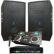 Adkins Professional lighting Crank It UP! Dj System - Great for those summer parties - 2100 WATTS - Connect your Laptop, iPod, USB, MP3s or Cds! 15 Speakers, Amp, MixerCd Player, Microphone.