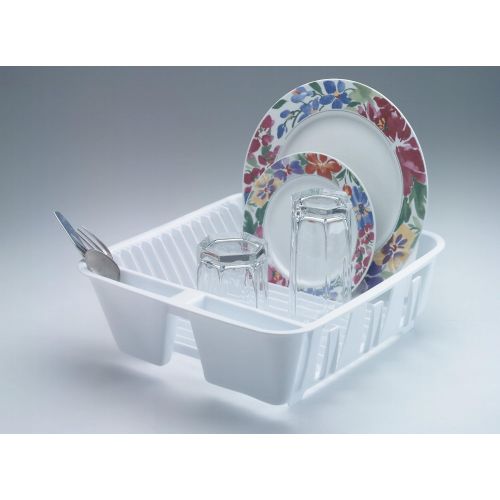  Rubbermaid Antimicrobial in-Sink Dish Drainer, White, Small (FG6049ARWHT)