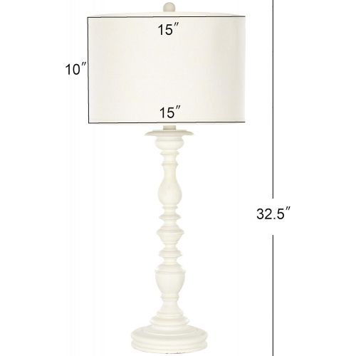  Safavieh Lighting Collection Mamie Cream Candlestick 32.5-inch Table Lamp (Set of 2)