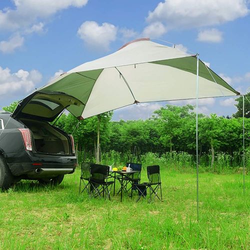  GOFEI Portable Self-Driving Travel Sunshade Tent Camping Family Anti-UV Sun Shelter for Estate Cars and Small SUV/MPV Vehicles