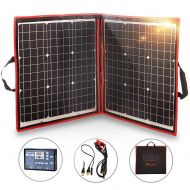 DOKIO 80 Watts 12 Volts Monocrystalline Foldable Solar Panel with Inverter Charge Controller