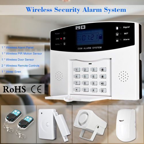  Walmeck Home Alarm Security System, Wireless GSM SMS Detector Sensor Kit App Remote Control for Home Burglar Security Alarm System