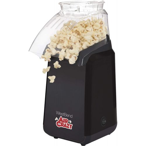  West Bend 82418BK Air Crazy Hot Air Popcorn Popper Pops Up To 4 Quarts of Popcorn Using Hot Air, Black
