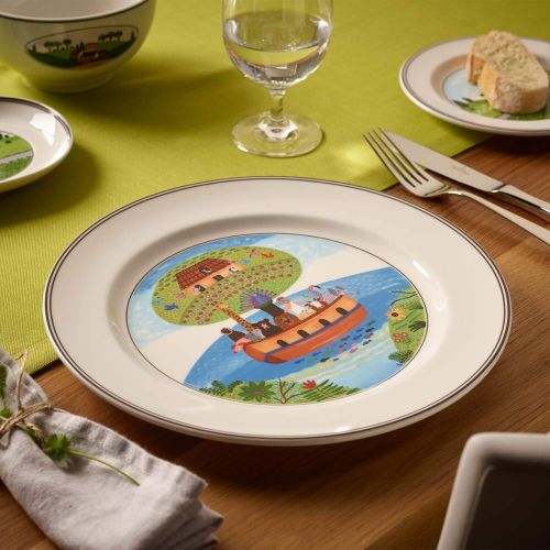  Villeroy & Boch 10-2337-2623 Design Naif Dinner Plate #2-Noahs Ark, 10.5 in, White/Colorful