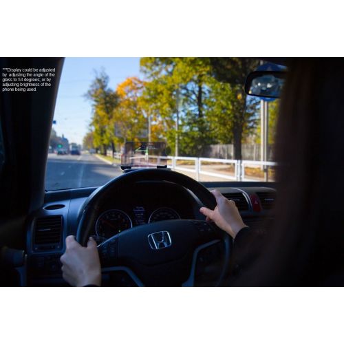  HUDWAY Glass - Universal Head-Up Display (HUD) for GPS Navigation for Any Car. Smartphone Apps Included.