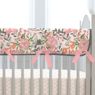 Carousel Designs Coral Pink Tropic Floral Crib Rail Cover