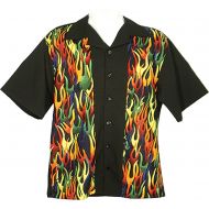 /Tutti Retro Bowling Shirt with Flame Front Panels