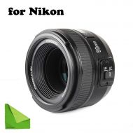 YONGNUO YN EF 50mm f/1.8 AF Lens YN50 Aperture Auto Focus for Nikon Cameras as AF-S 50mm 1.8G with EACHSHOT Cleaning Cloth
