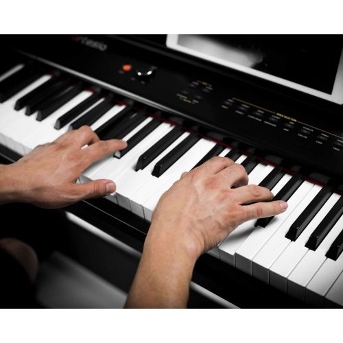  Artesia Harmony 88 Weighted Key Digital Piano - (Black) with with Matching Furniture Stand and Three Pedal Board