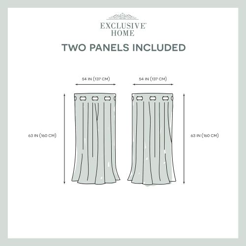  Exclusive Home Curtains Exclusive Home Kochi Linen Blend Grommet Top Curtain Panel Pair, Dove Grey, 52x108, 2 Piece