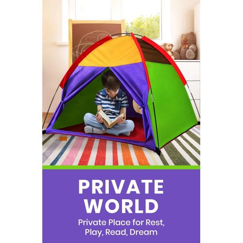  [아마존베스트]Alvantor Kids Tents Indoor Children Play Tent For Toddler Tent For Kids Pop Up Tent Boys Girls Toys Indoor Outdoor Playhouse Camping Playground 8010 Rainbow 48”x48”x42