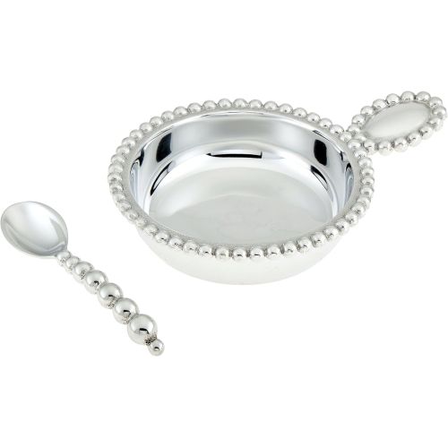  Mariposa Pearled Baby Porringer and Spoon
