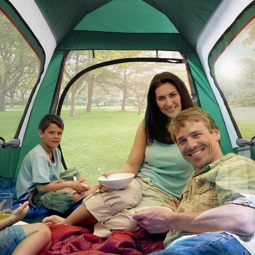  ALTINOVO Outdoor Familie Camping Doppeltuer Zelt, wasserdicht belueftet Hohe Qualitaet Geeignet fuer Park Straende Reisen,Green,L