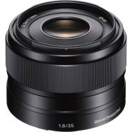 Sony Alpha E-Mount 35mm f1.8 OSS Lens with 3 (UVFLDCPL) Filters + Kit for A7, A7R, A7S Mark II, A5100, A6000, A6300 Cameras
