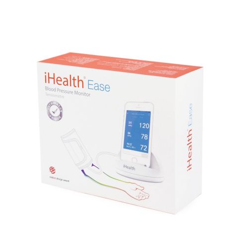 아이헬스 IHealth iHealth Ease Wireless Bluetooth Blood Pressure Monitor, Digital Upper Arm Blood Pressure Cuff, BP monitor for iOS & Android Devices (Standard Cuff), Mobile Heart Monitor Blood Pres