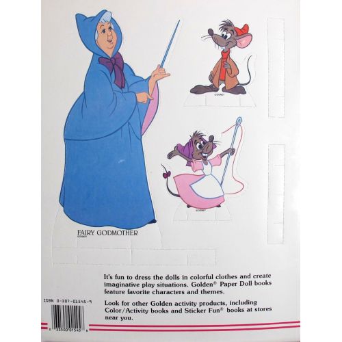 디즈니 Walt Disneys Classic Cinderella Paper Doll Walt Disney Classic CINDERELLA PAPER DOLL Book UNCUT w PRINCE, Fairy Godmother, Mice GUS & PERLA (1989 Golden)