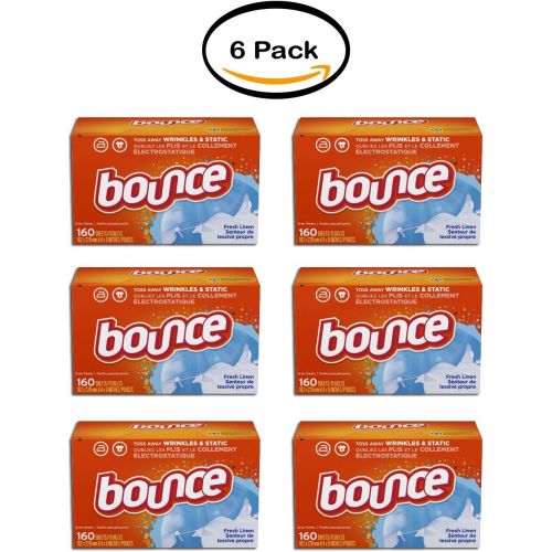  Fabric softener PACK OF 6 - Bounce Fabric Softener Sheets, Fresh Linen, 160 Count