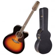 Takamine GJ72CE-12BSB Gloss Brown Sunburst Jumbo 12 String Acoustic Electric Guitar w Hard Shell Case