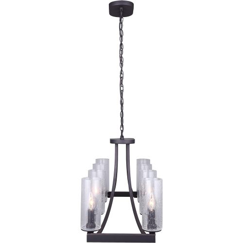  Canarm CANARM ICH633A08ORB Nash 8 Light Chandelier with Seeded Glass, 12.5 x 34 x 16.5, Oil Rubbed Bronze