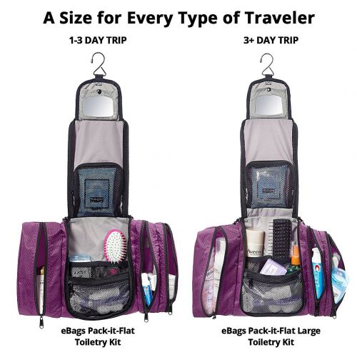  EBags eBags Pack-it-Flat Large Hanging Toiletry Bag and Kit - (Black)