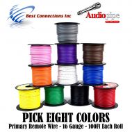 Audiopipe 16 GA 100 FT SPOOLS PRIMARY AUTO REMOTE POWER GROUND WIRE CABLE (8 ROLLS)