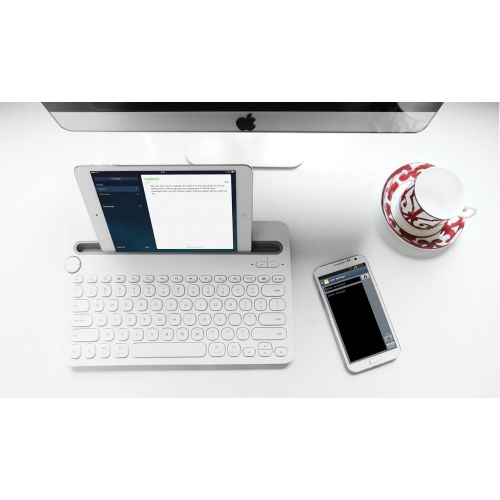 로지텍 Logitech Bluetooth Multi-Device Keyboard K480  White  for Windows and Mac Computers, Android and iOS Tablets and Smartphones